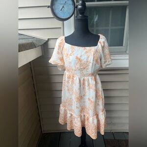 Blu Pepper Peach and White Floral Dress